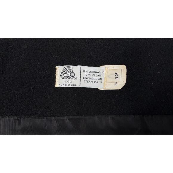 Unbranded Women's black 100% wool coat sz 12 Black career office business - Picture 4 of 4